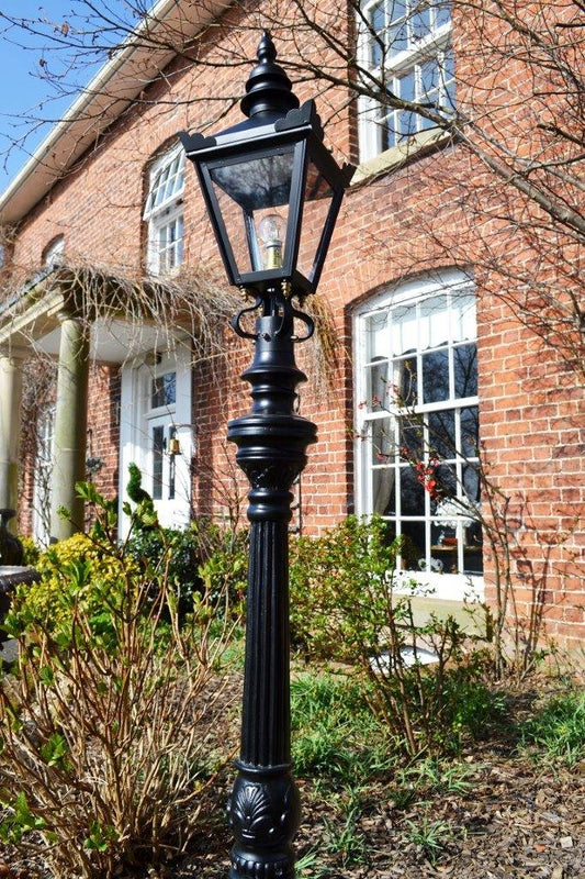 Deluxe Fluted Barley Twist 1.7m Post on a driveway