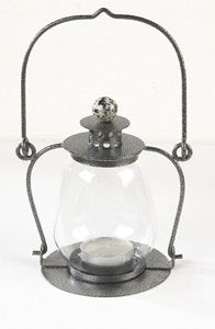 Galvanised Silver Garden Candle Lantern