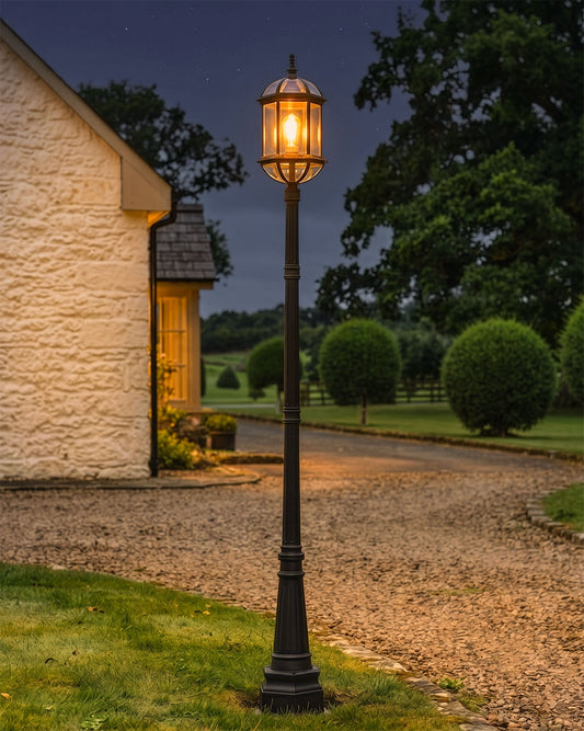 'Calcot' Vintage Bird Cage Lamp Post Digital Illustration AT Night