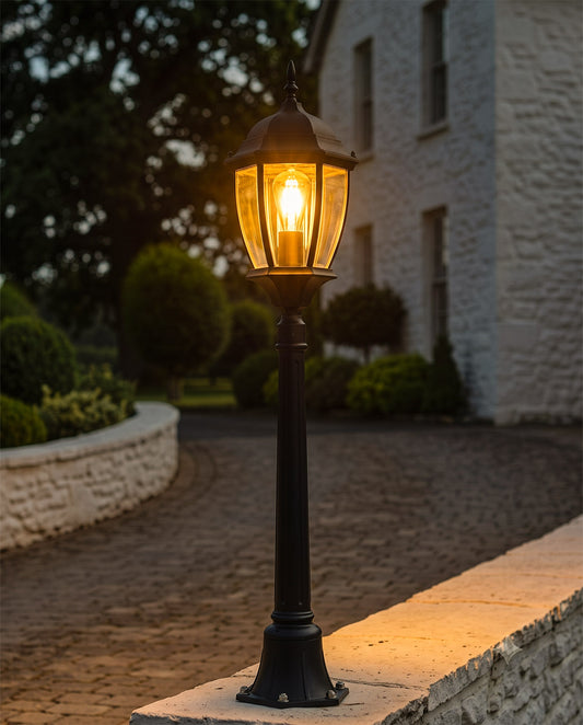 'Harlington' Tall Pillar Light Digital Illustration AT Night