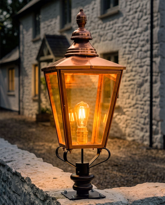 Copper Rochester Driveway Light - 105cm Digital Illustration At Night