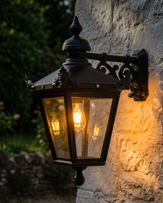 Large Black Top Fix Victorian Wall Lantern Digital Illustration