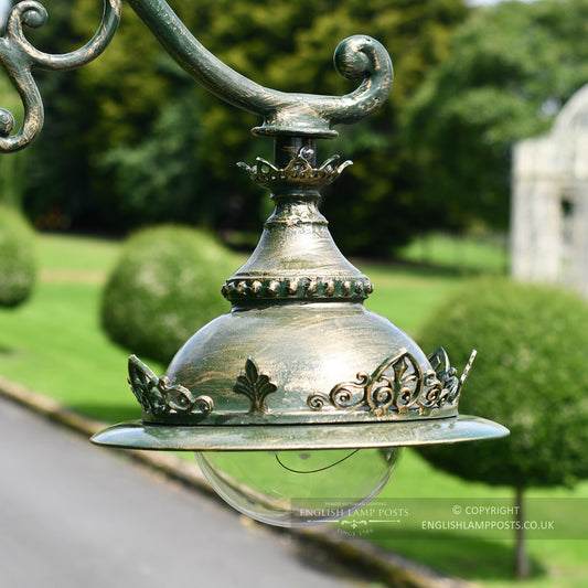 Antique Green Lamp Post Lantern With Gothic Detailing