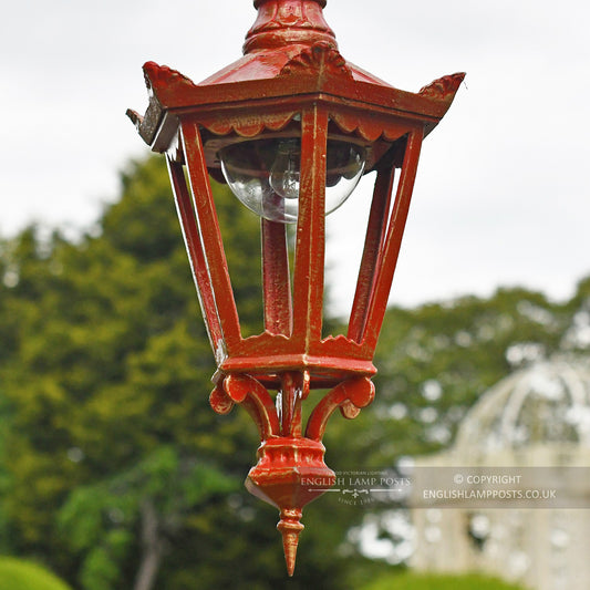 Antique Red Antique Hexagonal Lamp Post Lantern