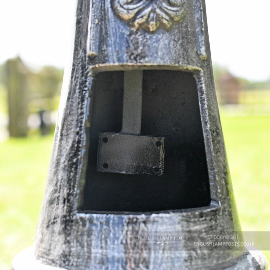 Antique Silver Cast Iron Lamp Post With Inspection Chamber