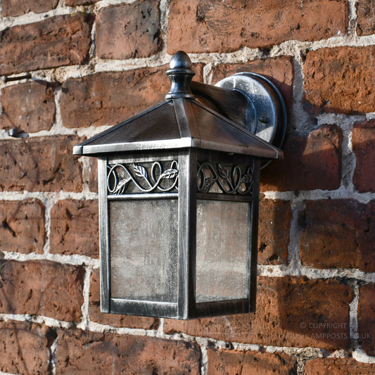 Antique Silver Traditional Outdoor Wall Lantern