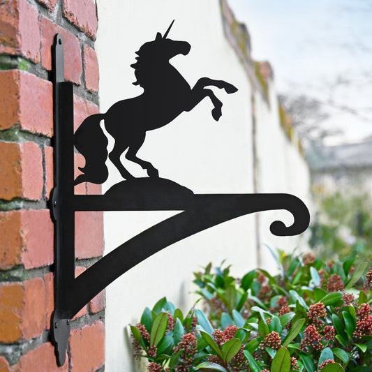 "'Unicorn '" Dog Garden Hanging Basket Bracket On Brick Wall