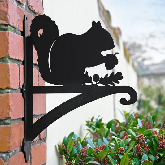 "Squirrel" Garden Hanging Basket Bracket In Situ