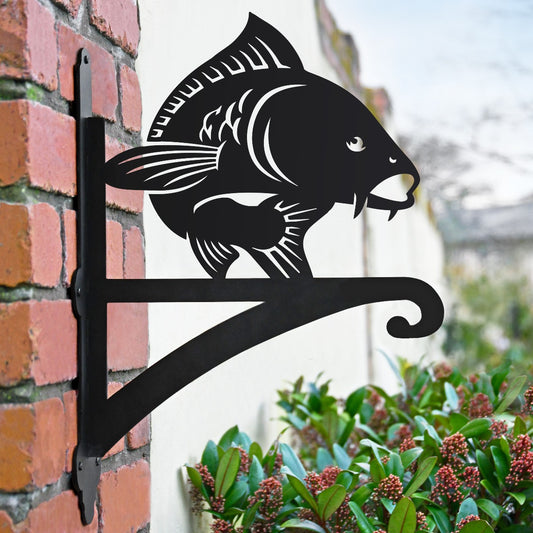 "Koi Fish" Garden Hanging Basket Bracket In Situ