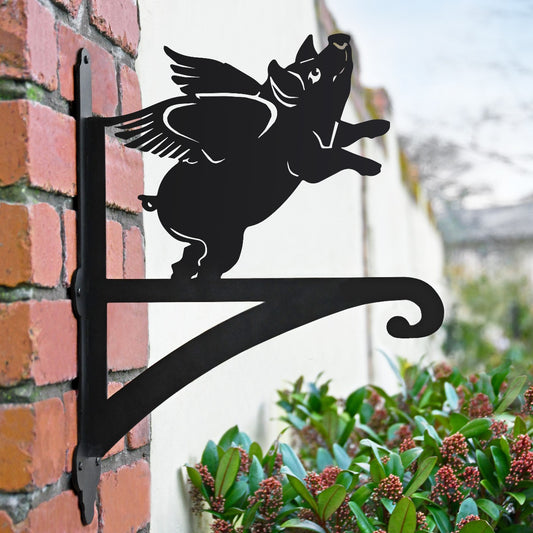 "Flying Pig" Garden Hanging Basket Bracket