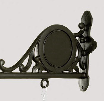 hanging black saloon sign