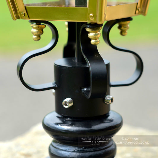 Black Pillar Top Light Fitting