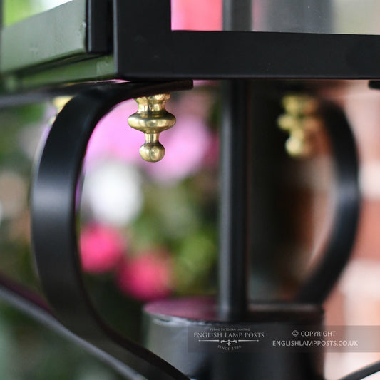 Black Slimline Newhay Victorian Garden Wall Light Close Up