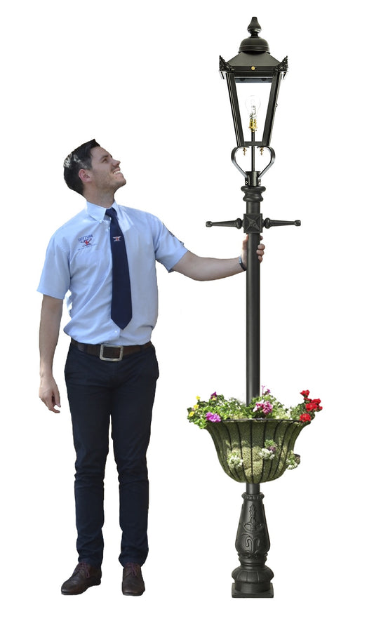 Victorian Garden Lamp Post With Circular Planter