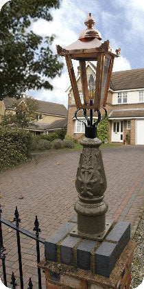 Russet Brown & Copper Mini Victorian Lamp post set