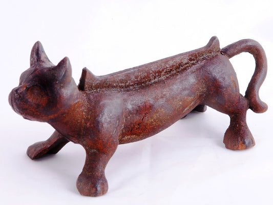 Cast iron floor boot scraper cat design