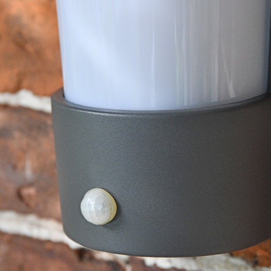 Grey Modern Flush Wall Light With PIR Sensor