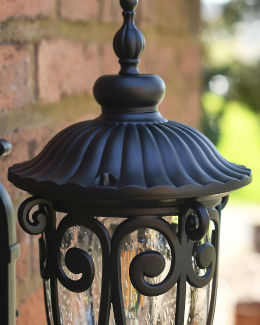 Close up of the ornate black lantern roof