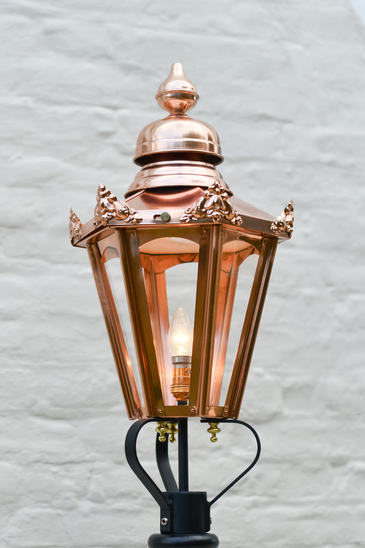 Copper Garden Lamp Close Up