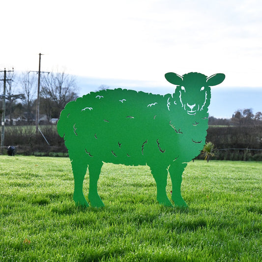 Curly Sheep Garden Sheet Steel Silhouette In Green