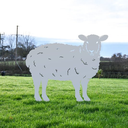 Curly Sheep Garden Sheet Steel Silhouette In Silver