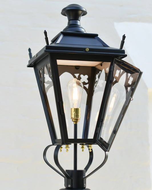 Door open on the 70cm Black Gothic Lantern