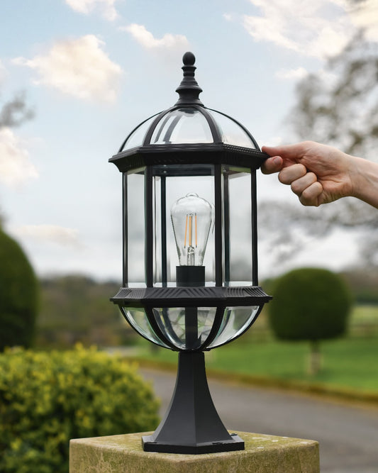Glass 'Avis Cavea' Dome Pillar Light