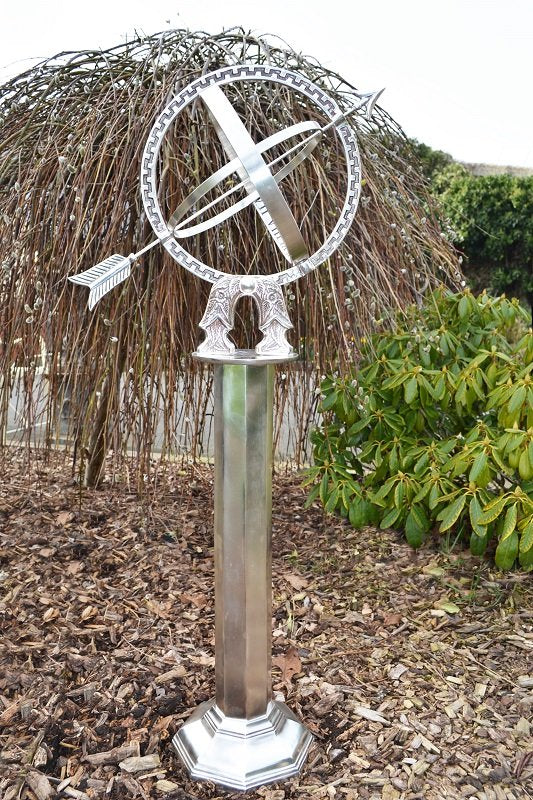 Ornate Silver Armillary with Plinth