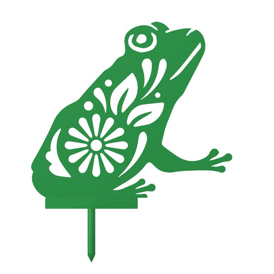 Flower Frog Garden Sheet Steel Silhouette In Green