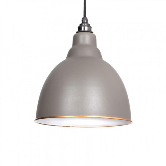 Grey Bowl-Shaped Hanging Pendant Light Ceiling Rose