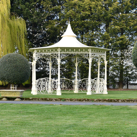 'Sandleford' Cream Bandstand in the garden