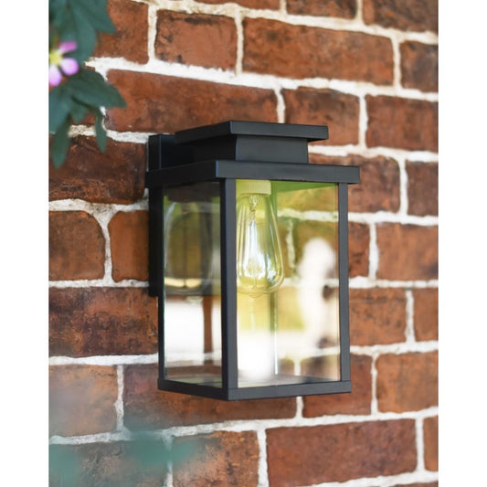 Large Black Contemporary Outdoor Top Fix Wall Light