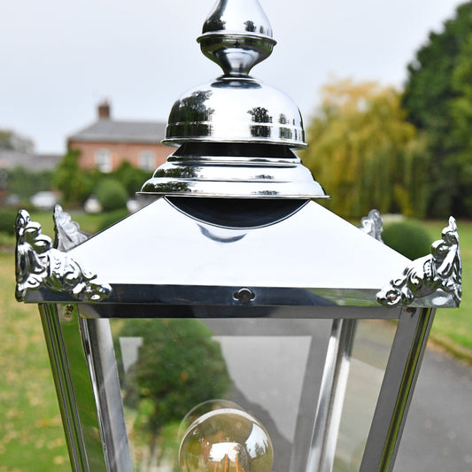 Large Victorian Lantern Top In Polished Nickel
