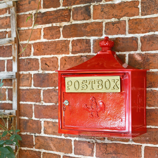 The 'Kensington' Wall Mounted Post Box In Red