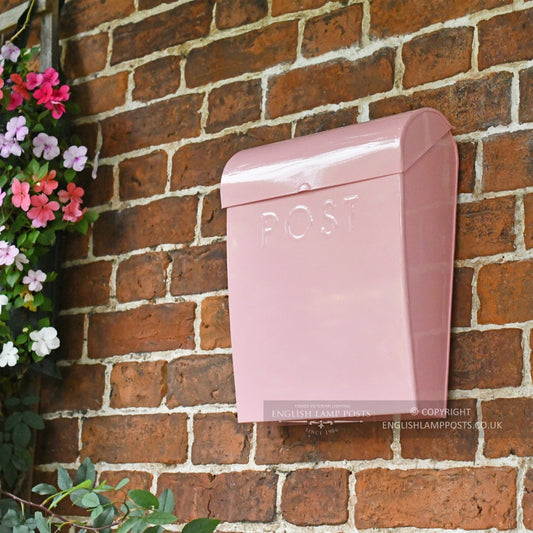 Baby Pink Contemporary Wall Mounted Post & Parcel Box