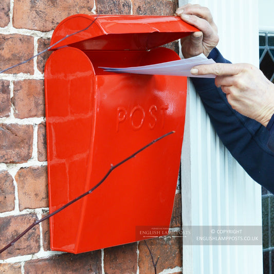 Red Contemporary Wall Mounted Post & Parcel Box