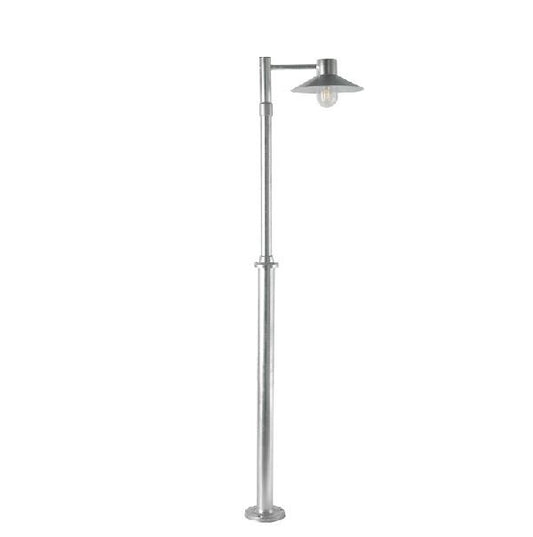 Modern Galvanised Steel Lamp Post and Lantern