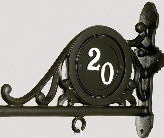 numbered haning pub sign detail