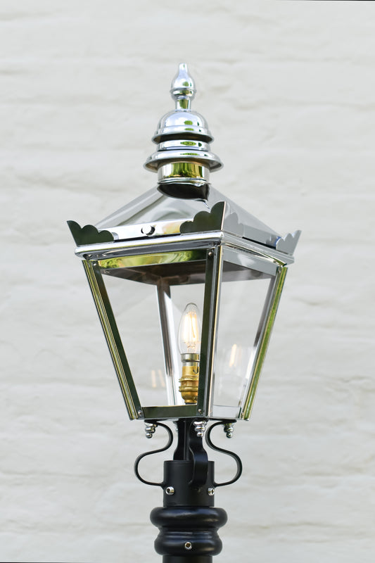 Close up of the chome lantern