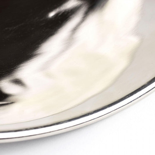 Polished Nickel Bowl-Shaped Hanging Pendant Light Close Up