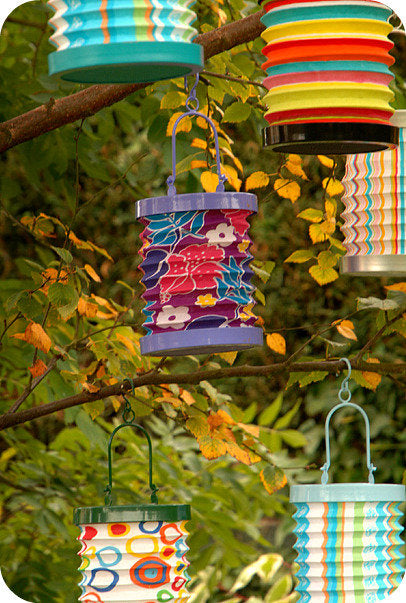 Vivid Purple Outdoor Garden Hanging Lanterns