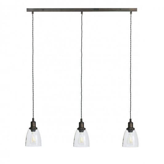 Set of Three Hanging Pendant Interior Pendant Lights In Bronze