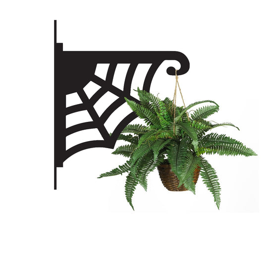Spider Web Design Garden Hanging Basket Bracket With Planter