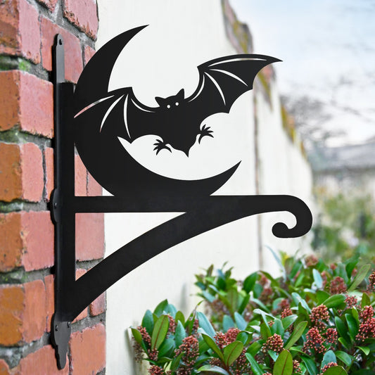 "Bat & Moon" Garden Hanging Basket Bracket In Situ