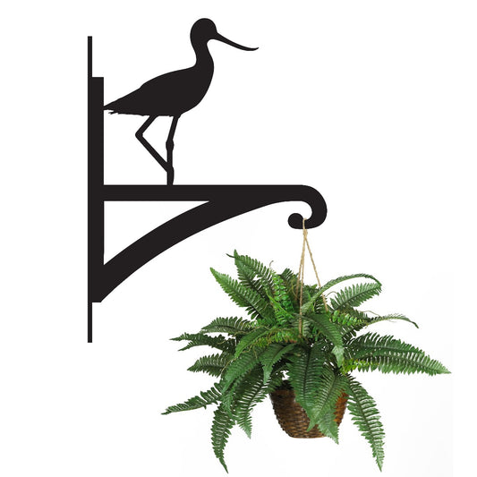 "Avocet" Bird Iron Hanging Basket Bracket