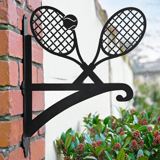 "Tennis Racquet" Garden Hanging Basket Bracket In Situ