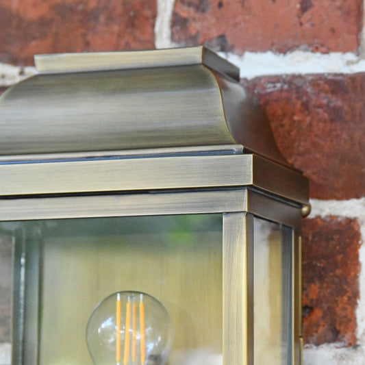 Antique Brass Flush Traditional Wall Lantern