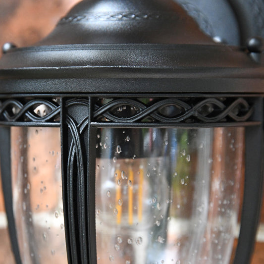 Black Wall Light With Raindrop Glass
