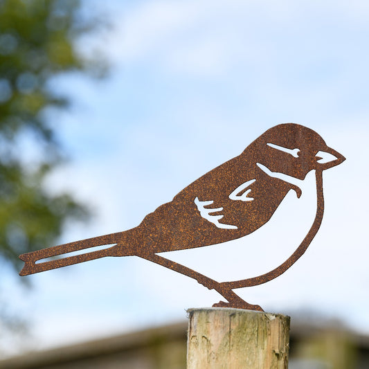 House Sparrow Garden Sheet Steel Fence Topper In Rustic