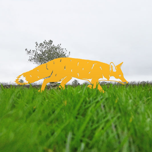 Fox Garden Sheet Steel Silhouette In Yellow